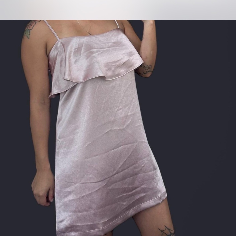 Elegant Pink Satin Slip Dress